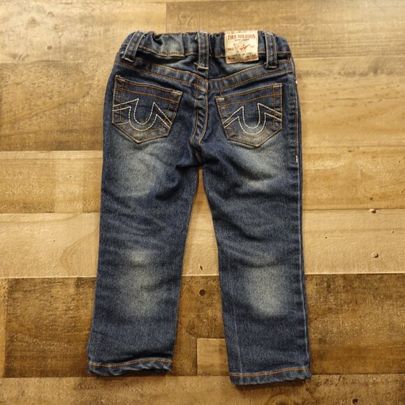 True Religion Geno Relaxed Slim Jeans Toddler Boys 2T Blue Denim Adjustable - Picture 7 of 10